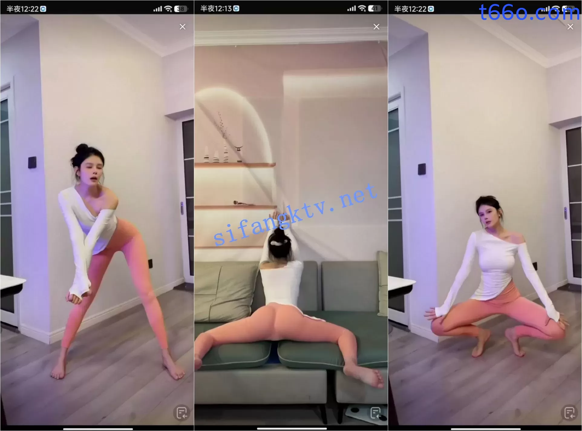 抖音 小百灵 高颜好身材 瑜伽紧身像没穿 各性姿势诱惑【13V】