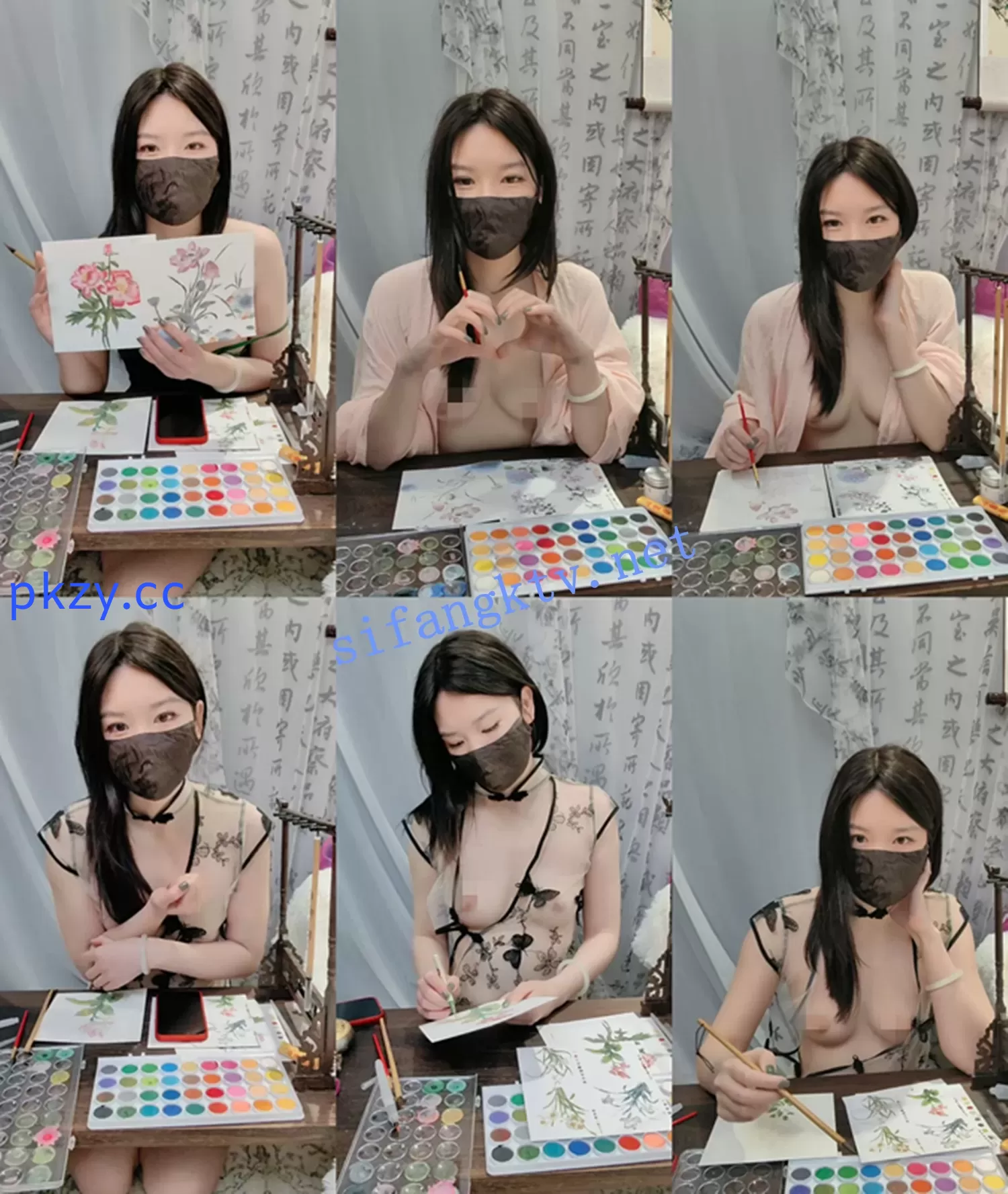 【上戏学表演】唯美汉服才艺小姐姐！中国风古典裸舞~道具自慰高潮喷水【6V】