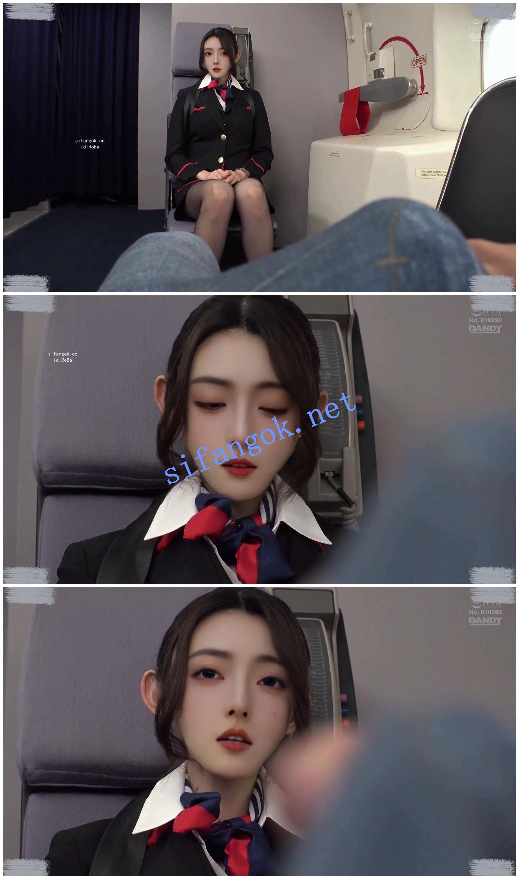 (AI换脸-绝)【山海观雾】顶流网红空姐勾引乘客机震无套内射