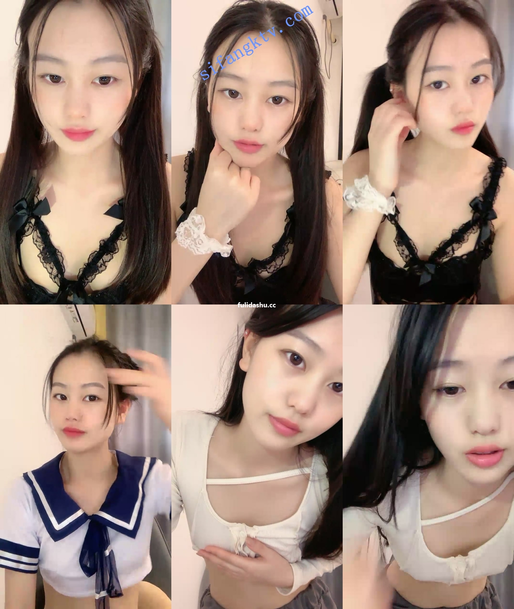 半糖 超级漂亮！【露儿妹妹】无敌身材 学生装透明蕾丝~诱惑至极【9V】